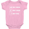 Don't drown crash walk Tee Swim Bike Run Triathle Baby Onesie