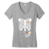 pregnant skeleton baby costume halloween maternity ninja ladies Women's V-Neck T-Shirt