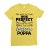 awesome poppa Ladies Fitted T-Shirt