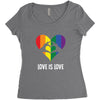 Love is Love Heart Women's Triblend Scoop T-shirt