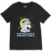 unicorns are born in december cute unicorn V-Neck Tee