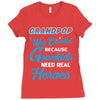 Grandpop Was Created because Grankids Need Real Heroes Ladies Fitted T-Shirt
