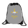 birthday unicorn girl Drawstring Bags