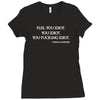 Flee You Idiot Ladies Fitted T-Shirt