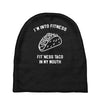 fitness fit taco in my mouth funny food eating healthy exercise gym Baby Beanies