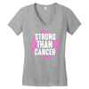 strong than cancer Women's V-Neck T-Shirt