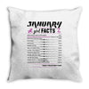 January Girl Facts Capricorn Throw Pillow