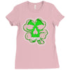 celtic green clover skull patch, irish biker patches Ladies Fitted T-Shirt