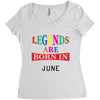 legends are born june Women's Triblend Scoop T-shirt