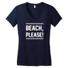 beach please Women's V-Neck T-Shirt