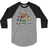 baseball game on short 3/4 Sleeve Shirt
