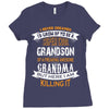 Super Cool Grandson Of A Freaking Awesome Grandma Ladies Fitted T-Shirt