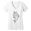 cute kawaii narwhals are cute Women's V-Neck T-Shirt