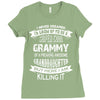 Super Cool Grammy Of A Freaking Awesome Granddaughter Ladies Fitted T-Shirt