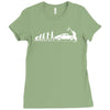 evolution of man' chequered flag classic 912 Ladies Fitted T-Shirt