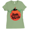 happy halloween Ladies Fitted T-Shirt