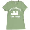 pro cow tipper tipping funny Ladies Fitted T-Shirt