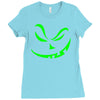 scary pumpkin halloween Ladies Fitted T-Shirt