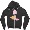 ice cream ghost Zipper Hoodie