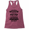 Super Cool Pop Pop Of A Freaking Awesome Grandson Racerback Tank