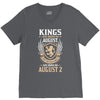 Kings Are Born In August But The Real Kings Are Born On August 2 V-Neck Tee