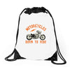 motorcycles born to ride Drawstring Bags