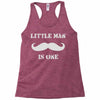 little man mustache first Racerback Tank