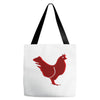 chiken red Tote Bags