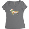 dachshund flower Women's Triblend Scoop T-shirt