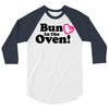 Bun in the Oven with Heart Baby Girl 3/4 Sleeve Shirt