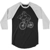 shark riding bicycle bike funny 3/4 Sleeve Shirt