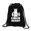 gym cat workout Drawstring Bags