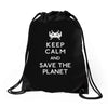 save the planet (2) Drawstring Bags