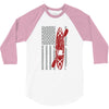 kayak american flag 3/4 Sleeve Shirt