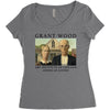 Grant Wood American Gothic Women's Triblend Scoop T-shirt