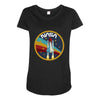 Nasa  Blue White Yellow Color Maternity Scoop Neck T-shirt