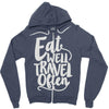 eat well travel often Zipper Hoodie