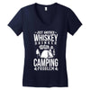 whiskey and camping! Women's V-Neck T-Shirt