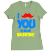 moustache you to be my valentine Ladies Fitted T-Shirt