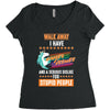 walk away i have anger issues and a serious dislike for stupid people Women's Triblend Scoop T-shirt