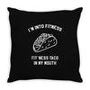 fitness fit taco in my mouth funny food eating healthy exercise gym Throw Pillow