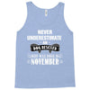 never underestimate an old man who was born in november Tank Top