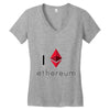 I Love Ethereum Women's V-Neck T-Shirt