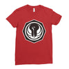 white and black Ladies Fitted T-Shirt