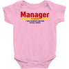 Manager Of Myselfy i Was Nobody Before Social Media Baby Bodysuit