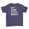 eat sleep cycle repeat Youth Tee