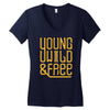 young wild and free Women's V-Neck T-Shirt