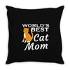 world's best cat mom Throw Pillow