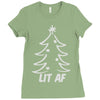 lit af christmas tree Ladies Fitted T-Shirt