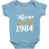 kings are born in 1984 Baby Onesie